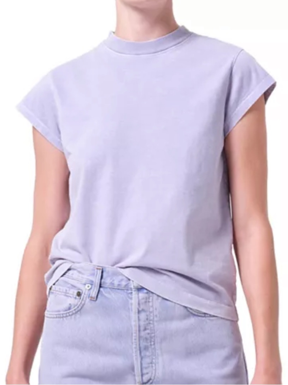 NWOT Agolde Bryce cap sleeve tee acid lilac medium